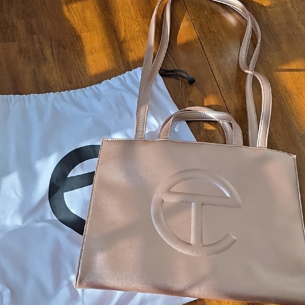 Telfar Women's Copper Medium Metallic Quiet Luxury Tote Bag